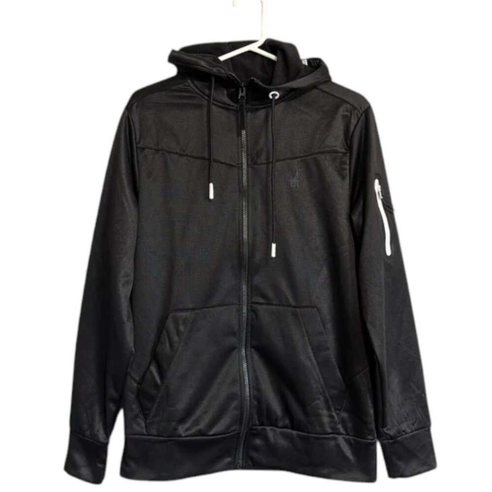 NEW MENS Spyder Athletic Full Zip Hoodie | Black